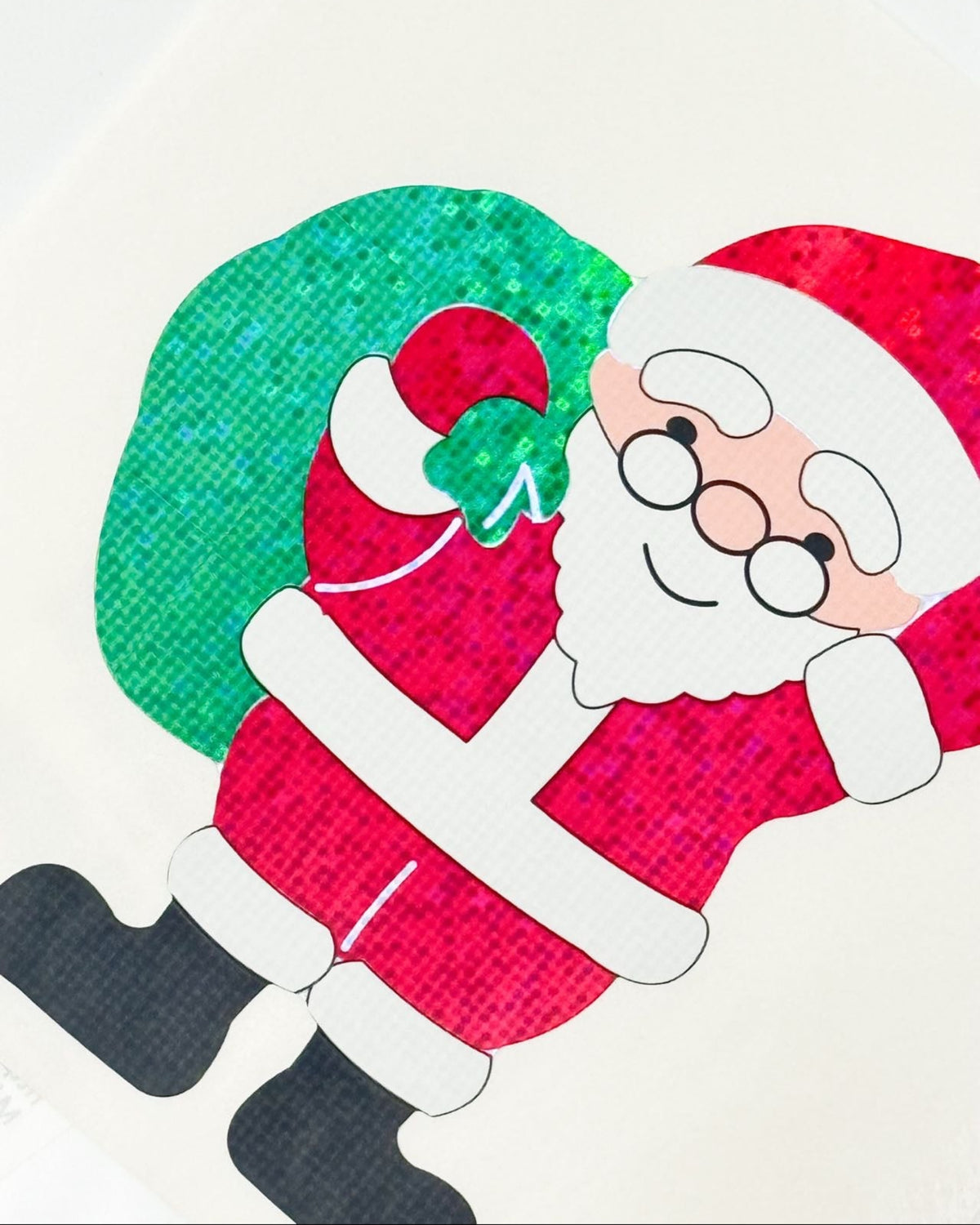 LARGE HOLOGRAPHIC CHRISTMAS STICKERS | SANTA, SNOWMAN &amp; CHRISTMAS TREE | OKUYAMA