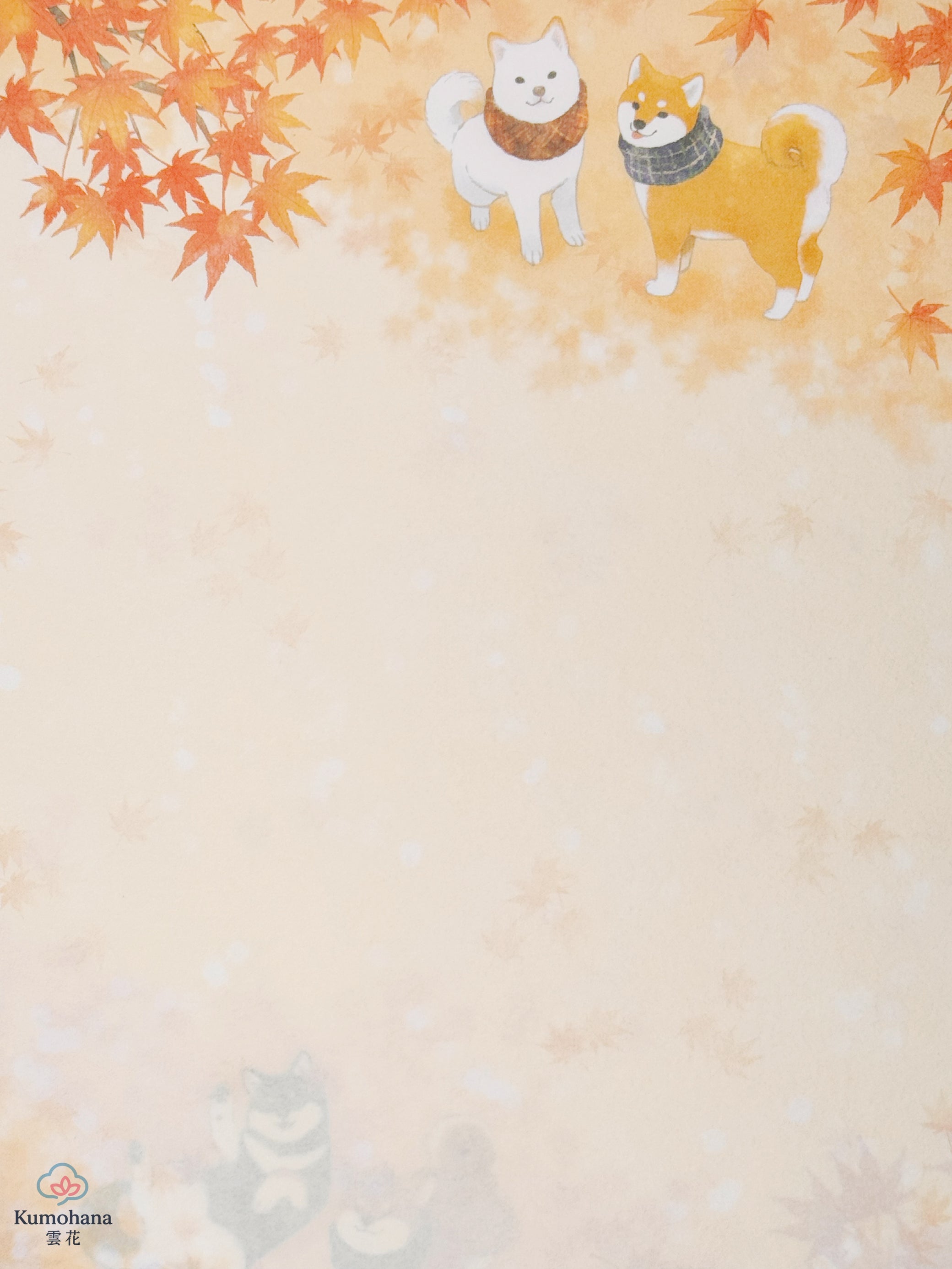 JAPANESE LETTER PAPER | AUTUMN WALK WITH SHIBA INU | NB