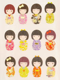 JAPANESE KIMONO WASHI STICKERS - DOLLS &amp; TEDDY BEARS | OKUYAMA