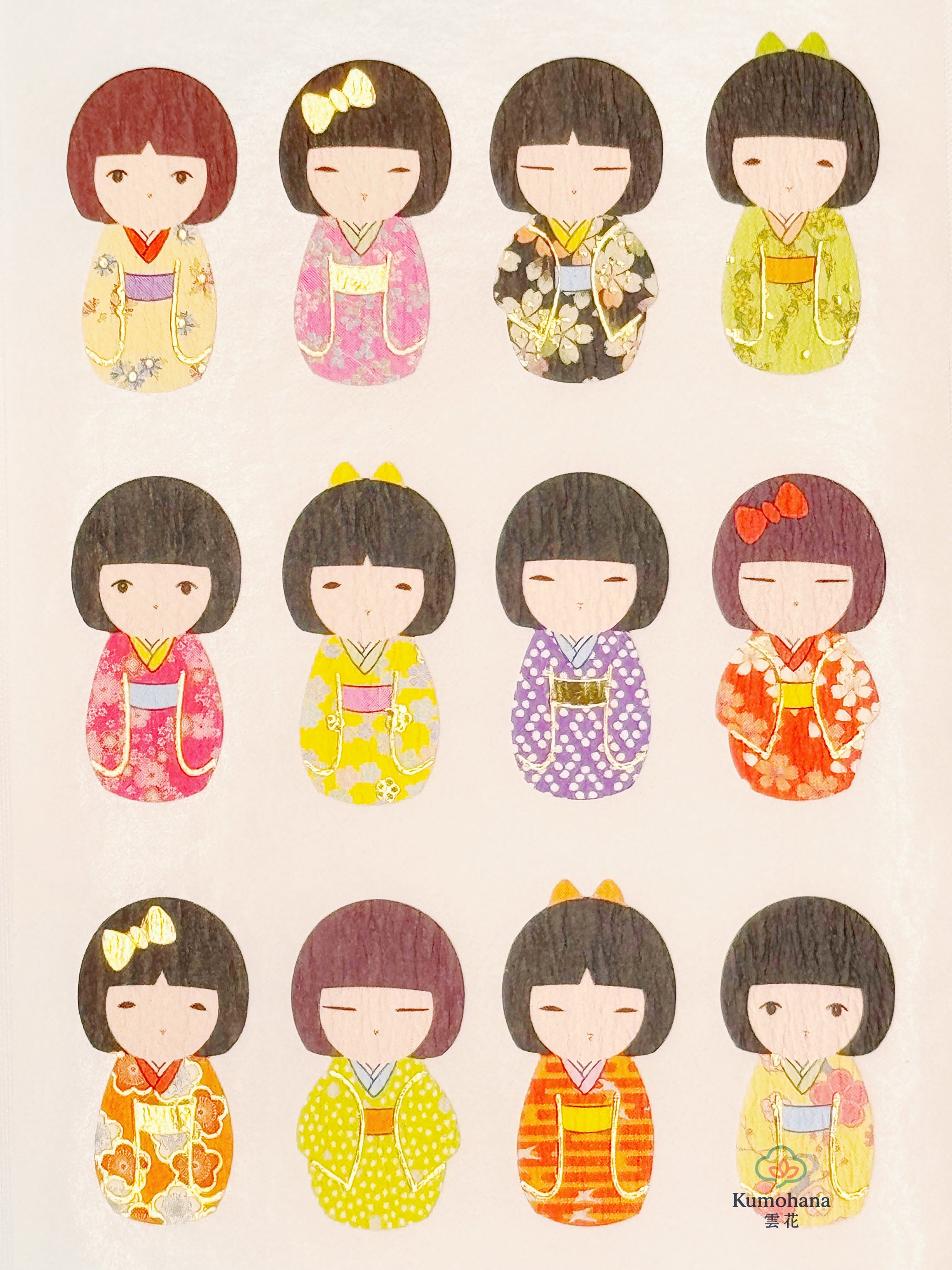 JAPANESE KIMONO WASHI STICKERS - DOLLS &amp; TEDDY BEARS | OKUYAMA