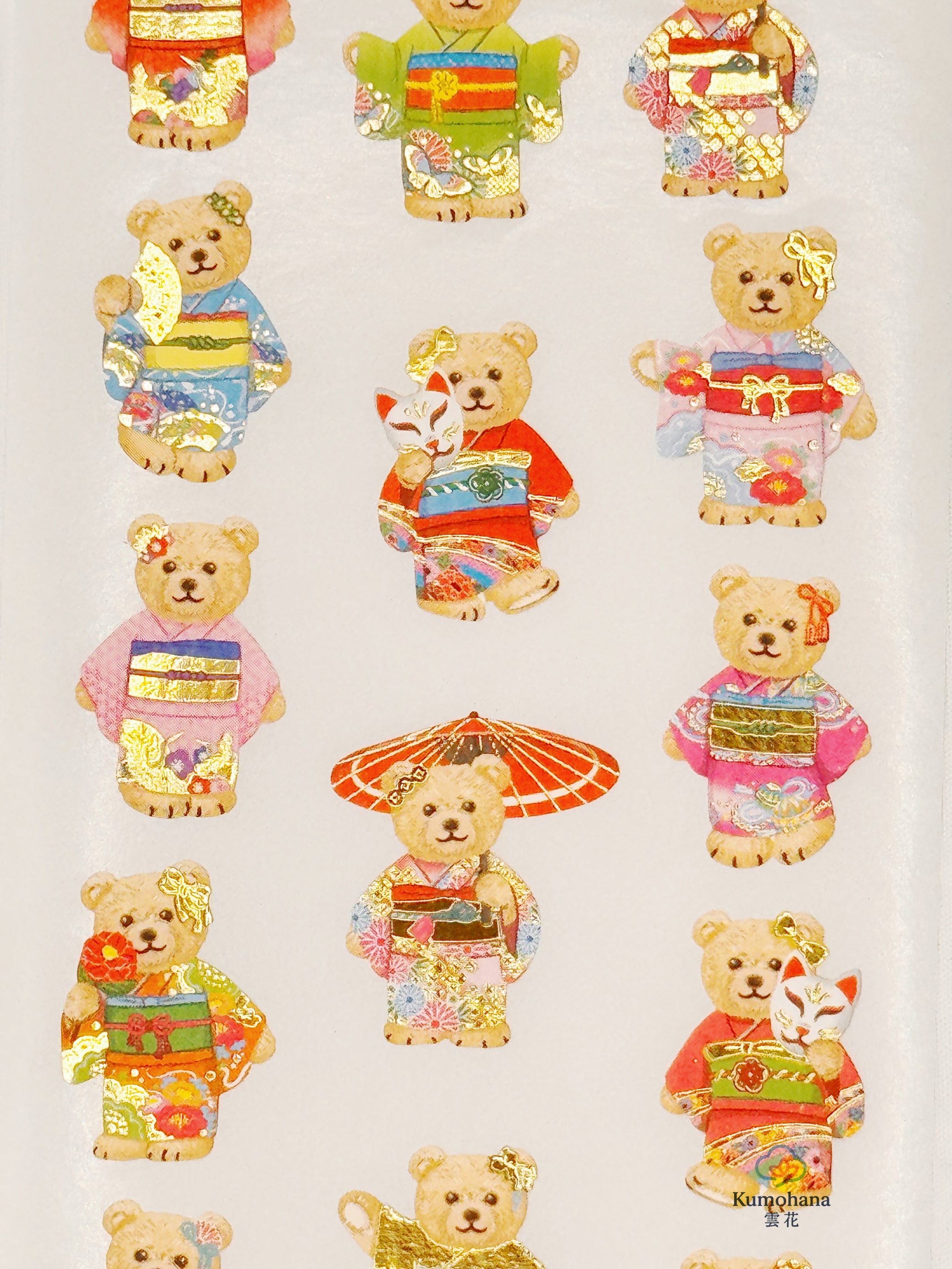 JAPANESE KIMONO WASHI STICKERS - DOLLS &amp; TEDDY BEARS | OKUYAMA