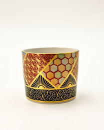 KIYOMIZU WARE SAKE CUP | KINSAI NEJIRIKOMON 金彩捻小紋 | NISHIKAWA