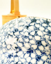 KIYOMIZU WARE SAKE CUP BY KURAMOTO TAKASHI | SOMETSUKE SAKURAZUME 染付桜詰 | NISHIKAWA