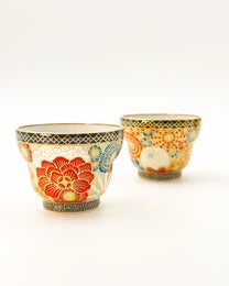 KIYOMIZU WARE SAKE CUP | SAI HANAZUME 彩華詰 | NISHIKAWA