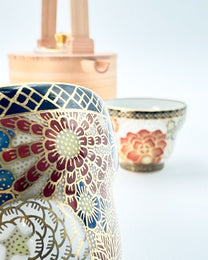 KIYOMIZU WARE SAKE CUP | SAI HANAZUME 彩華詰 | NISHIKAWA