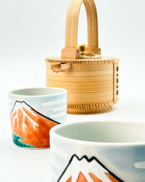 KIYOMIZU WARE SAKE CUP BY Kōhō KILN | AKAFUJI 赤富士 | NISHIKAWA