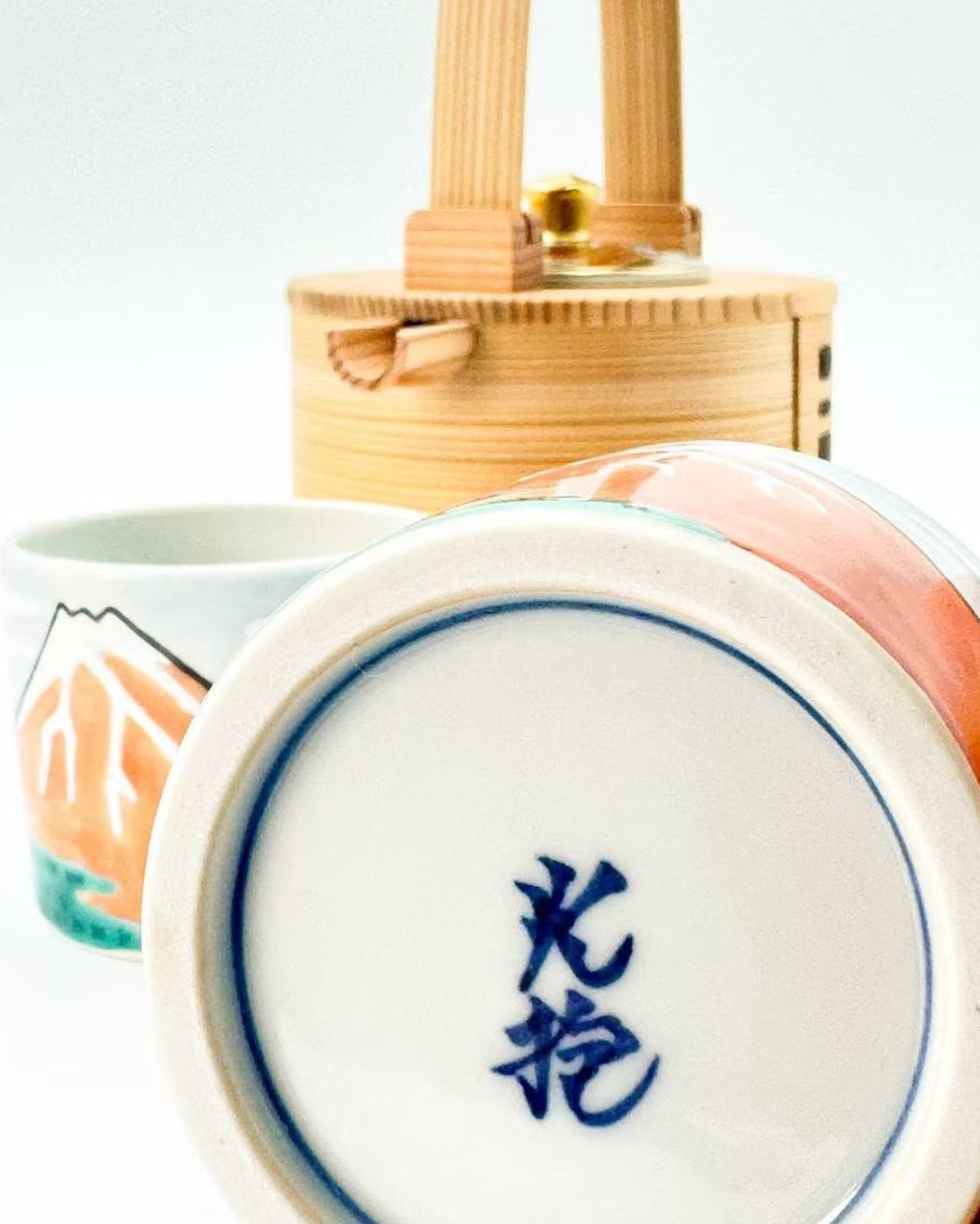 KIYOMIZU WARE SAKE CUP BY Kōhō KILN | AKAFUJI 赤富士 | NISHIKAWA