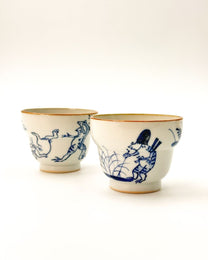 KIYOMIZU WARE SAKE CUP | SOMETSUKE KOZANJI 染付高山寺 | NISHIKAWA