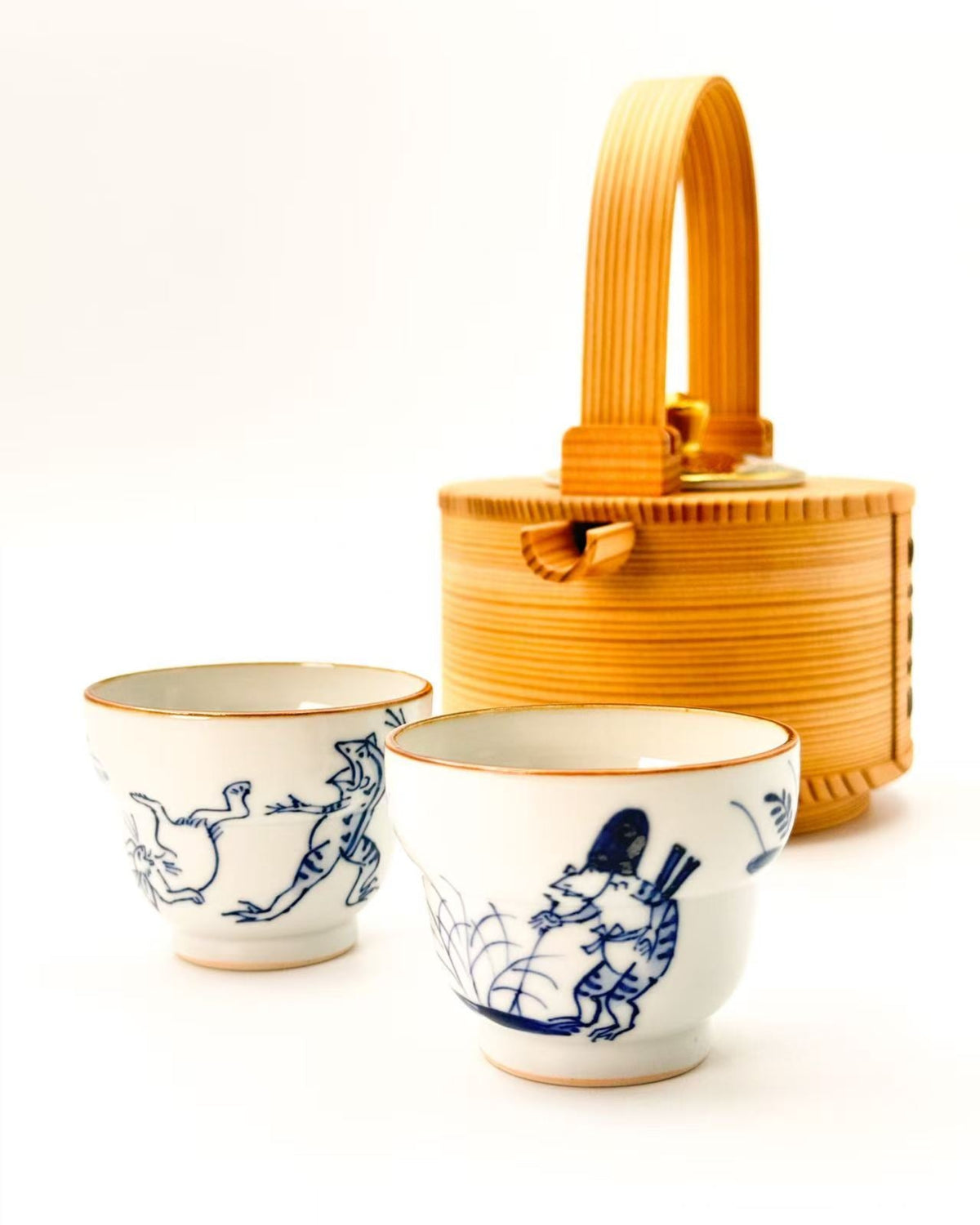 KIYOMIZU WARE SAKE CUP | SOMETSUKE KOZANJI 染付高山寺 | NISHIKAWA