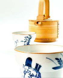 KIYOMIZU WARE SAKE CUP | SOMETSUKE KOZANJI 染付高山寺 | NISHIKAWA