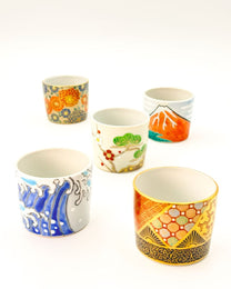 KIYOMIZU WARE SAKE CUP BY Kōhō KILN | AKAFUJI 赤富士 | NISHIKAWA