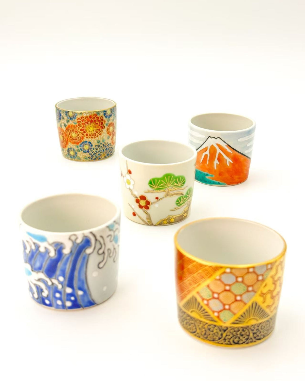 KIYOMIZU WARE SAKE CUP  | KINSAI HANAZUME | GUINOMI SAKE CUP | NISHIKAWA