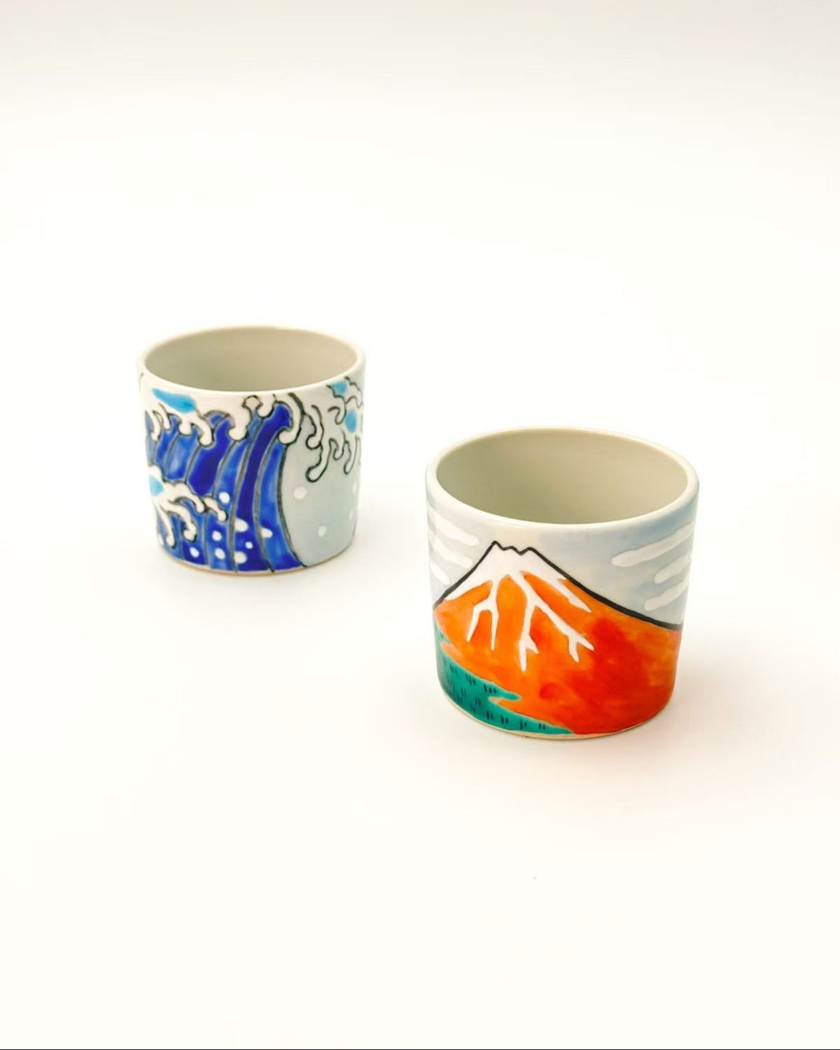 KIYOMIZU WARE SAKE CUP BY Kōhō KILN | AKAFUJI 赤富士 | NISHIKAWA