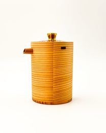 KIYOMIZU WARE SAKE SERVER | KINSAI NEJIRIKOMON X MAGEWAPPA 400ml 金彩捻小紋 X 曲げわっぱ | NISHIKAWA