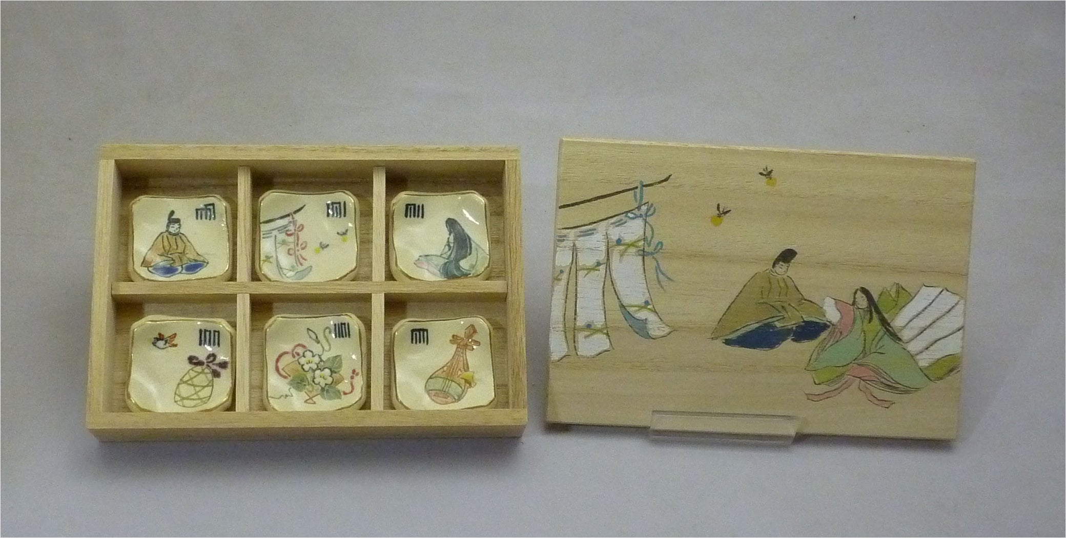 HANDMADE JAPANESE CHOPSTICK REST SET | THE TALE OF GENJI | TOUSENGAMA 陶泉窯
